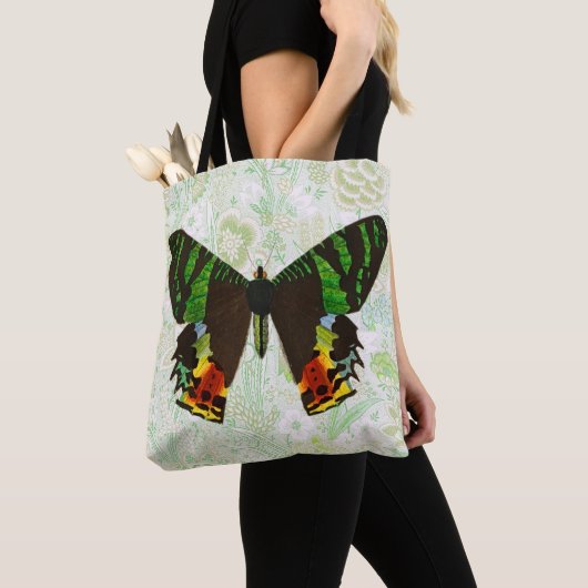 Stijl Kleurrijke Vlinder Bloemen Canvas tas (Dichtbij)