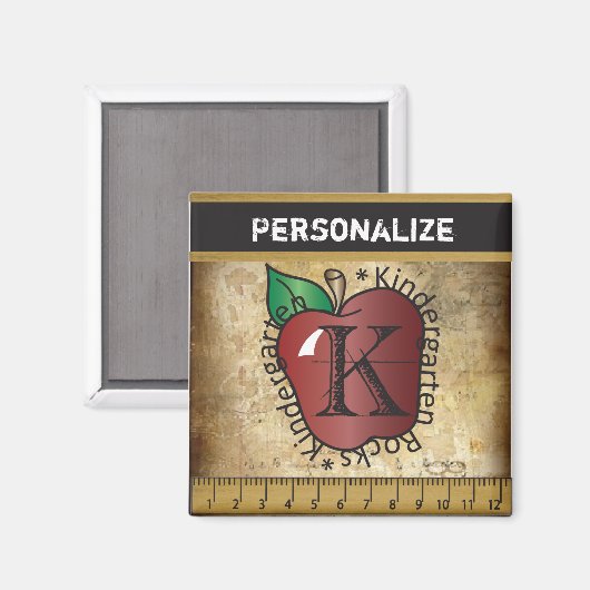  stijl kleuterschool leraar magneet (Voorkant / Achterkant)