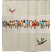 stijl kudde van zittende vogels douchegordijn (Voorkant)