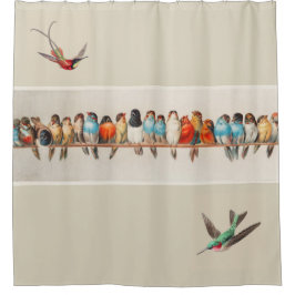  stijl kudde van zittende vogels douchegordijn