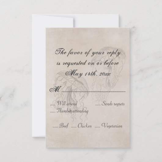 stijl kwal strand bruiloft RSVP-kaart RSVP Kaartje (Achterkant)