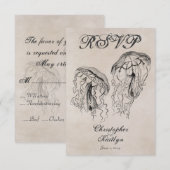  stijl kwal strand bruiloft RSVP-kaart RSVP Kaartje (Voorkant / Achterkant)