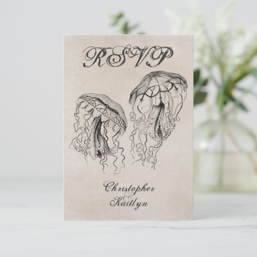  stijl kwal strand bruiloft RSVP-kaart RSVP Kaartje (Staand voorkant)