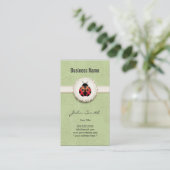 Stijl, Ladybug en Lace Green Floral Visitekaartje (Staand voorkant)