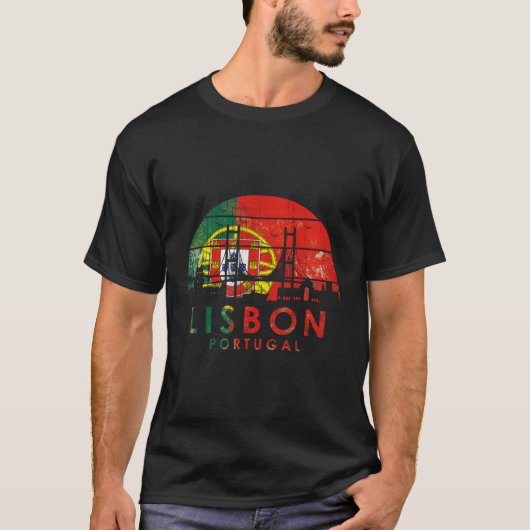Stijl Landschap Hoofdstad Lissabon Portugal T-shirt (Voorkant)