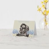  stijl lang haar teckel Kaart (Gele Bloem)