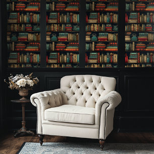 Stijl Levendige Bibliotheek Boeken Wallpaper Behang