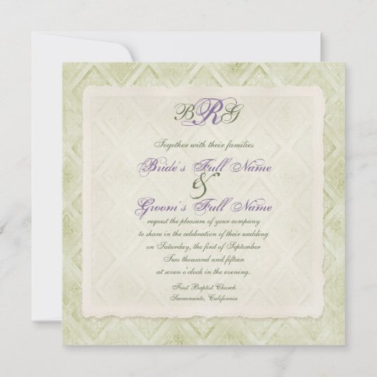 stijl Lila hortensia - bruiloft uitnodiging (Achterkant)