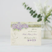  Stijl Lila Hydrangea - RSVP-reactiekaart RSVP Kaartje (Staand voorkant)