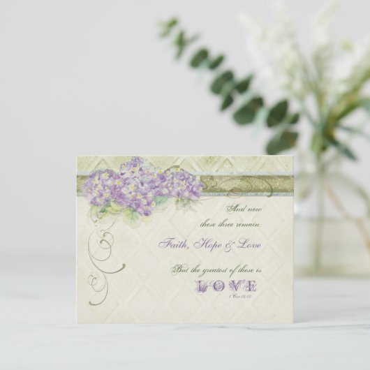 Stijl Lila Hydrangea - RSVP-reactiekaart RSVP Kaartje (Staand voorkant)