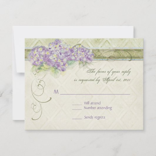 Stijl Lila Hydrangea - RSVP-reactiekaart RSVP Kaartje (Voorkant)