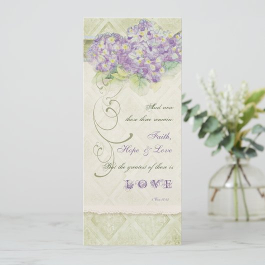 Stijl Lila Hydrangea - Wedding Programma Programmakaart (Staand voorkant)