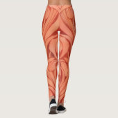 stijl Lily Art Nouveau Oranje Leggings (Achterkant)