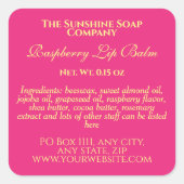  stijl lip balsem tube label - roze (Voorkant)