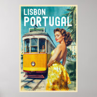  stijl Lissabon Travel Poster