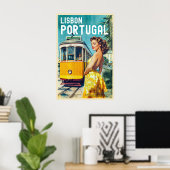  stijl Lissabon Travel Poster (Thuiskantoor)
