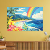  stijl lithografie Tropische XL kunst Canvas Afdruk (Insitu (Woonkamer))