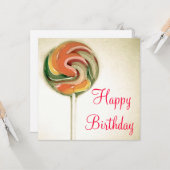 STIJL "LOLLIPOP"-KAART OP DE TWEEDE DAG IN KLEUR KAART (Voorkant / Achterkant in situ)