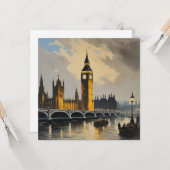 stijl Londen Reizen Big Ben Parlement Kaart (Voorkant / Achterkant in situ)