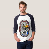 Stijl: Mannen Basic 3/4 Sleeve Raglan T-shirt (Voorkant volledig)