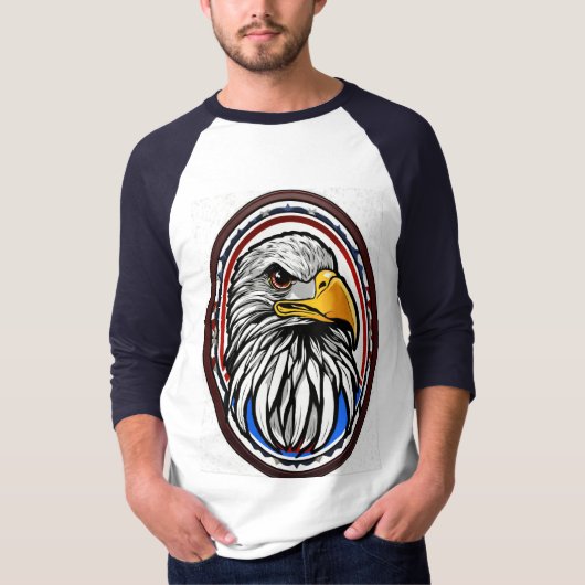 Stijl: Mannen Basic 3/4 Sleeve Raglan T-shirt (Voorkant)