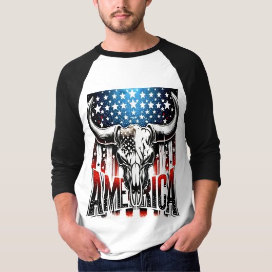 Stijl: Mannen Basic 3/4 Sleeve Raglan T-Shirt Hit (Voorkant)
