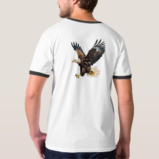 stijl: Mannen Basic Ringer T-Shirt Retro is terug (Achterkant volledig)