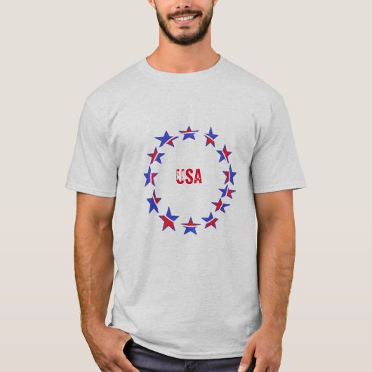 Stijl: Mannen Basic T-Shirt —Patriottic USA (Voorkant)