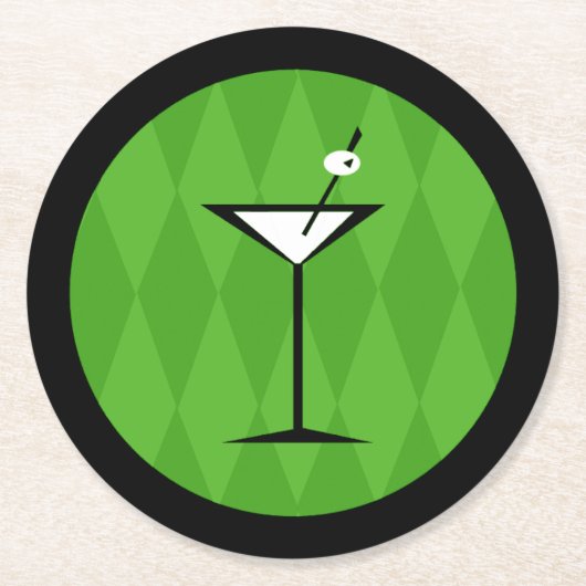 { stijl} { Martini } Ronde Kartonnen Onderzetter (Voorkant)