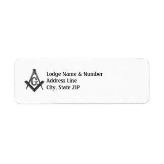  stijl Masonic Lodge-adreslabel Etiket