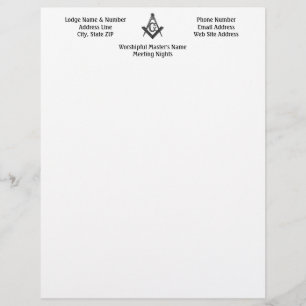  stijl Masonic Lodge Letterhead Persoonlijk Briefhoofd