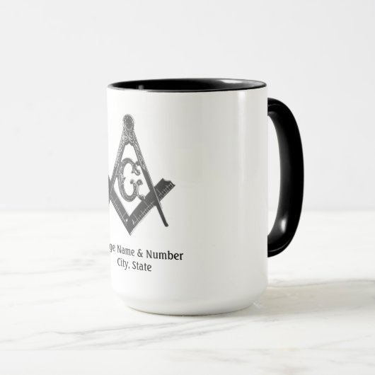  stijl Masonic Lodge Mok (Voorkant rechts)