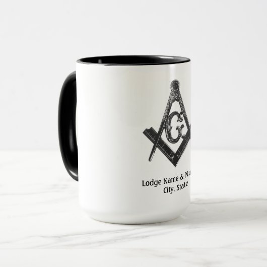 stijl Masonic Lodge Mok (Voorkant links)