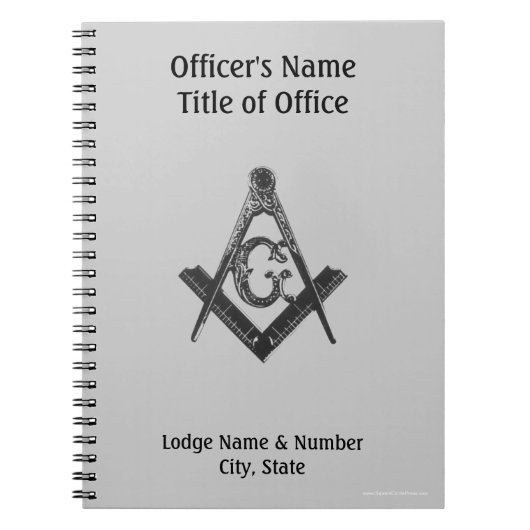  stijl Masonic Lodge Officer-laptop Notitieboek (Voorkant)