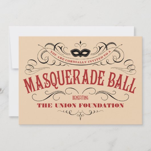  stijl Masquerade Ball-uitnodigingen Kaart (Voorkant)