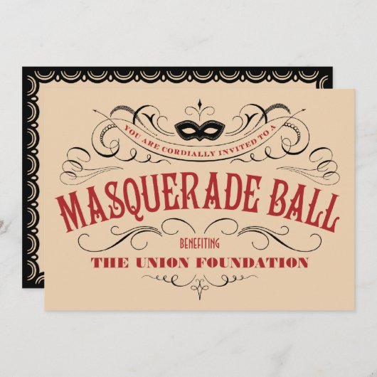 stijl Masquerade Ball-uitnodigingen Kaart (Voorkant / Achterkant)