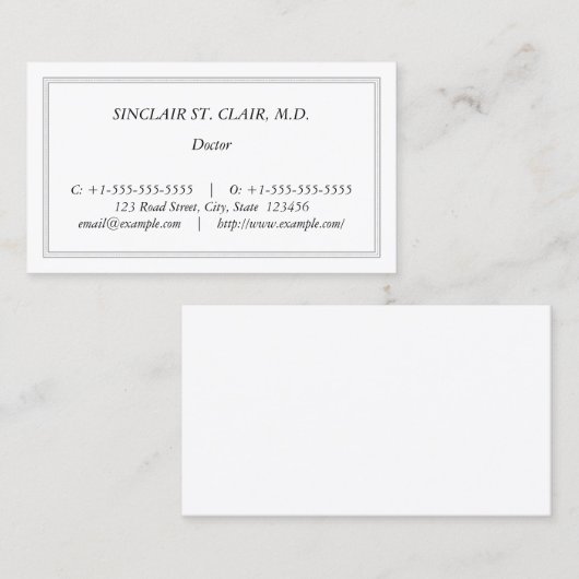  Stijl Medische Professionele Visitekaartje (Voorkant / Achterkant)