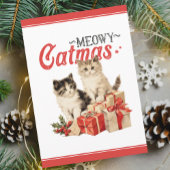 Stijl Meowy Catmas Kat Kerst Feestdagenkaart
