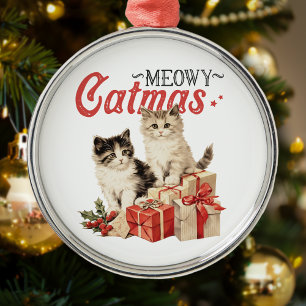  Stijl Meowy Catmas Kat Kerst Metalen Ornament