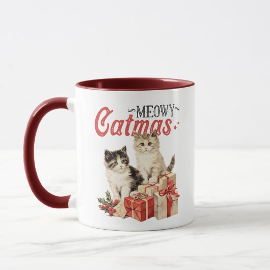  Stijl Meowy Catmas Kat Kerst Mok (Links)