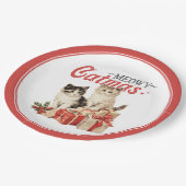  Stijl Meowy Catmas Kat Kerst Papieren Bordje (Gekanteld)