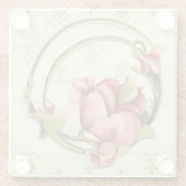   stijl Mint Floral Circle Onderzetters (Achterkant)