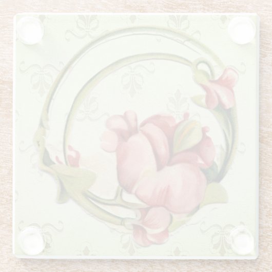   stijl Mint Floral Circle Onderzetters (Achterkant)