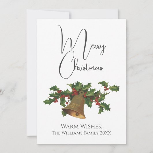  stijl Mistletoe Bell Merry Kerstmis Feestdagenkaart (Voorkant)