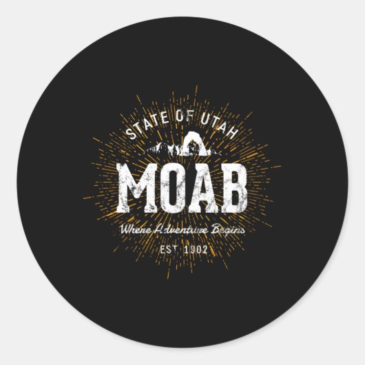 Stijl Moab Ronde Sticker (Voorkant)