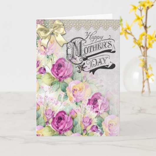  stijl Moederdag Kaart (Gele Bloem)