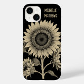  stijl monochromatische zonnebloem schilderij Case-Mate iPhone case (Achterkant)