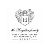 Stijl Monogram Lijst Terugkeeradres Rubberstempel (Afrduk)