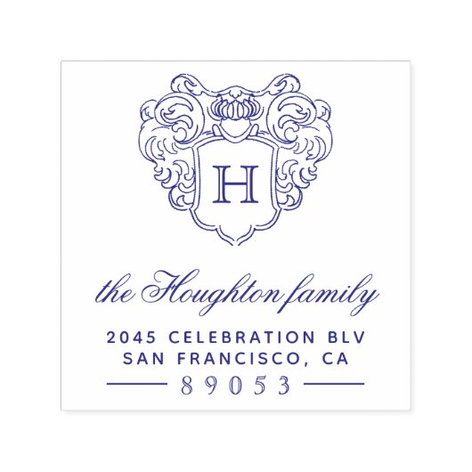 Stijl Monogram Lijst Terugkeeradres Zelfinktende Stempel (Design)