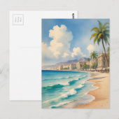 stijl Monte Carlo Beach Travel Briefkaart (Voorkant / Achterkant)